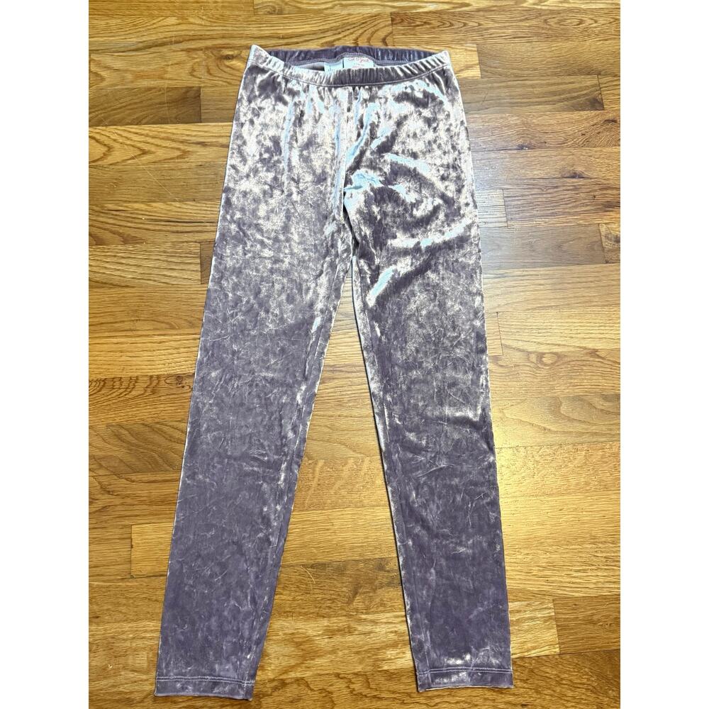 Cat & Jack Kids Girl Large 10 12 Dusty Purple Velvet Leggings Stretch Cute Basic